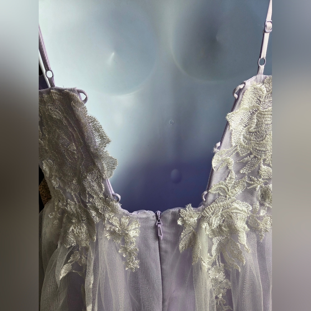 NWT Macy's Say Yes to the Prom Purple White Tulle Dress Size 11/12 - Picture 5 of 5